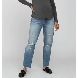 Pink Blush Distressed Maternity Jeans Size 26